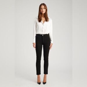 Sprwmn Los Angeles Stevie Skinny Straight Leg Denim Jeans in True Black 25